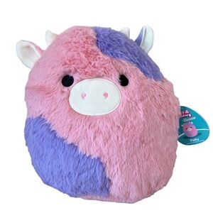 12” Fuzzmallow Patty Pink & Purple Cow Squishmallow